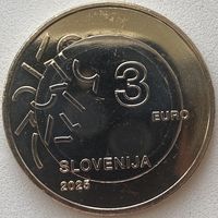 Словения 3 евро 2025 г. Нова-Горица