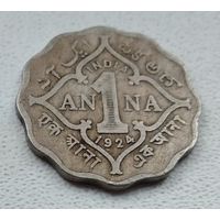 Индия - Британская 1 анна, 1924 Калькутта 4-4-22