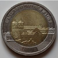 Польша 5 злотых 2024 год "Бенедиктинское аббатство в Тынеце"