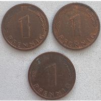 Германия 1 пфенниг 1983 г. F. Цена за 1 шт.