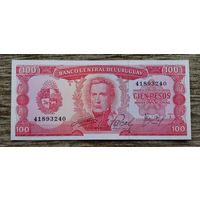 Werty71 УРУГВАЙ 100 песо 1967 UNC банкнота