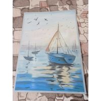 Пейзаж картина бумага,пастель,формат А3( 420х297мм) в файлике