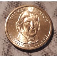 1 доллар 2007 D США 3й президент Томас Джеферсон