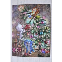 Зенюк Ирина, Новый год, котята, ёлка; 2022, чистая.