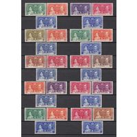 25.BrKS. Великобритания. Колонии. Коронация Георга VI и Елизаветы. Африка.  Сборный лот. 1937 г. 15 полных серий. MNH.