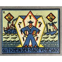 Нотгельд Вегесак 50 пфеннигов 1921 год. Веймарская республика