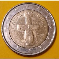 Кипр 2 евро 2009 стандартная монета из оборота