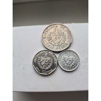 Сборный лот песо и сентаво Куба. Лот состоит из 3-х монет. Монеты не чищены. 711