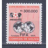 [211] Боливия 1986. Спорт.Футбол.Чемпионат мира. Гашеная марка.