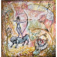 Панно на льняном холсте без подрамника