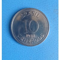 Бразилия 10 крузадо 1988 год