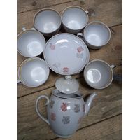 Сервиз чайный Полонка фарфоровый завод  красивый 60-70-е