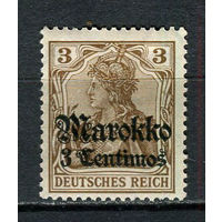 Немецкая почта в Марокко - 1911/1919 - Надпечатка Marokko 3C на 3Pf - [Mi.46] - 1 марка. Гашеная.  (Лот 50HE)-T41P6