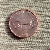 Werty71 Гернси 2 пенса 1999 Генсийская Корова