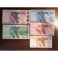 Мали, банк Западной Африки, набор банкнот 2003 год, комплект.