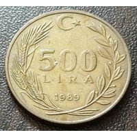 Турция 500 лир, 1989     ( 2-9-1 )