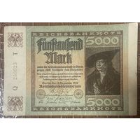 Банкнота 5000 марок 1922 год. Веймарская республика.