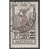 Мартиника. Уборка сахарного тростника. Надпечатка нового номинала. 1922г. Mi#107.