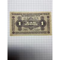 1 пфениг (нотгельды) г. Германия.-2012