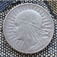 Польша 10 злотых 1933 года, UNC. Ядвига. Буква монетного двора. Серебро. Сторгуй за свою цену, предложи обмен!