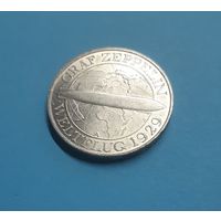 Германия. 3 рейхсмарки. 1930 год. Граф Цеппелин. Дирижабль. Отличная! Серебро