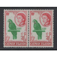 Кайманы /Cayman Island 1962** Фауна Кайманский попугай Елизавета II сцепка Mi#154
