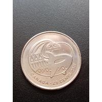 Канада 25 центов 2011 г. - косатка
