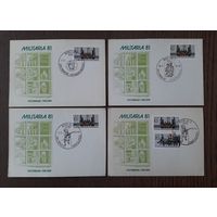 ГДР 1981 ПК Выставка "Милитария 81". 4 шт одним лотом.СГ.