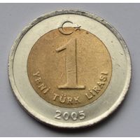Турция, 1 лира 2005 г.