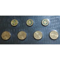 Австралия набор 3*2 доллара и 4*1 доллар. Игры Содружества 2022.