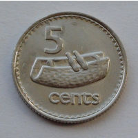 Фиджи 5 центов, 1990