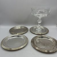 Набор посеребренных подставок для бокалов, 4 шт. Италия.  3788