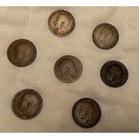 Великобритания монеты 1 пенни разных годов бронза 7 штук лотом