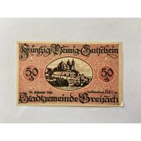 Нотгельд 50 пфеннигов Брейшах. Веймарская республика - 1602