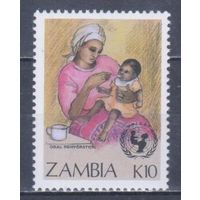 [632] Замбия 1988. Дети.Мать с ребенком. Концовка серии. MNH. Кат.5,5 е.