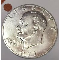 С рубля без мц! 1 доллар 1971 Эйзенхауэр США яркий! Серебро!