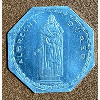 Германия Нюрнберг нотгельд 20 пфеннигов 1921 год. Статуя Дюрера. трамвайный жетон