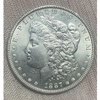 Монета 1 доллар Моргана 1887 год. США.