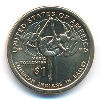 1 доллар США 2023 год Сакагавея Мария Толчиф индейцы в балете двор Р _состояние UNC