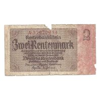 Германия 2 рентенмарки 1937 г.