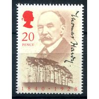 Великобритания - 1990г. - Томас Харди, поэт, писатель - 1 марка - полная серия, MNH [Mi 1274]. #3-GB-Z-1-17