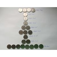 Франция,1 сантим Колос ,1962,1963,1964,1965,1966,1967,1968,1969,1970 года