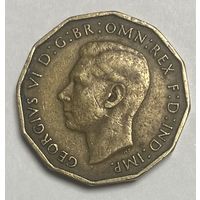 Монета 3 пенса 1937 год. Великобритания. Король Георг V.