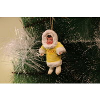 Ёлочная игрушка папье-маше, "Эскимос".