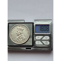 10 лит 1936 года. Литва. Серебро 750. Монета не чищена. В2 45627.