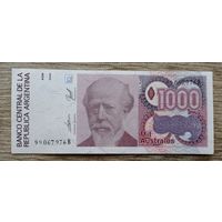 Werty71 Аргентина 1000 аустралей 1988 -1990 UNC банкнота