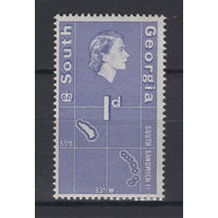 Фолкленды 1963** Южная Георгия  Карта SG#2
