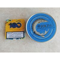 Банка от чёрной икры СССР и жестяная коробочка от CAMEL 100лет