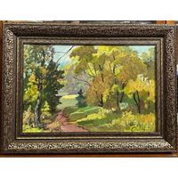 Маслеников П.В;Нар.худ;40/60см;1993г;"Осенний наряд", 1993г. ДВП, масло. Размер 40х60 см.