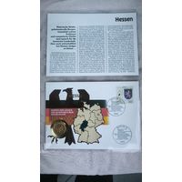 Набор в честь восстановления Германии "1 марка+ конверт +  марка первого дня гашения"Гессен "